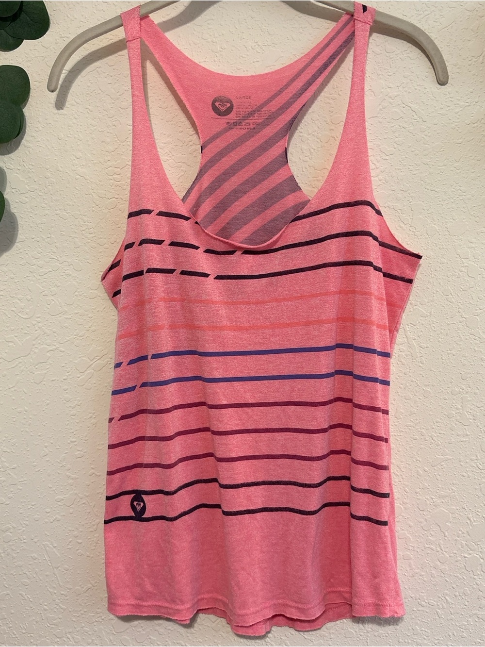 Y2K Roxy Preppy Pink Striped Racerback Tank Top💕